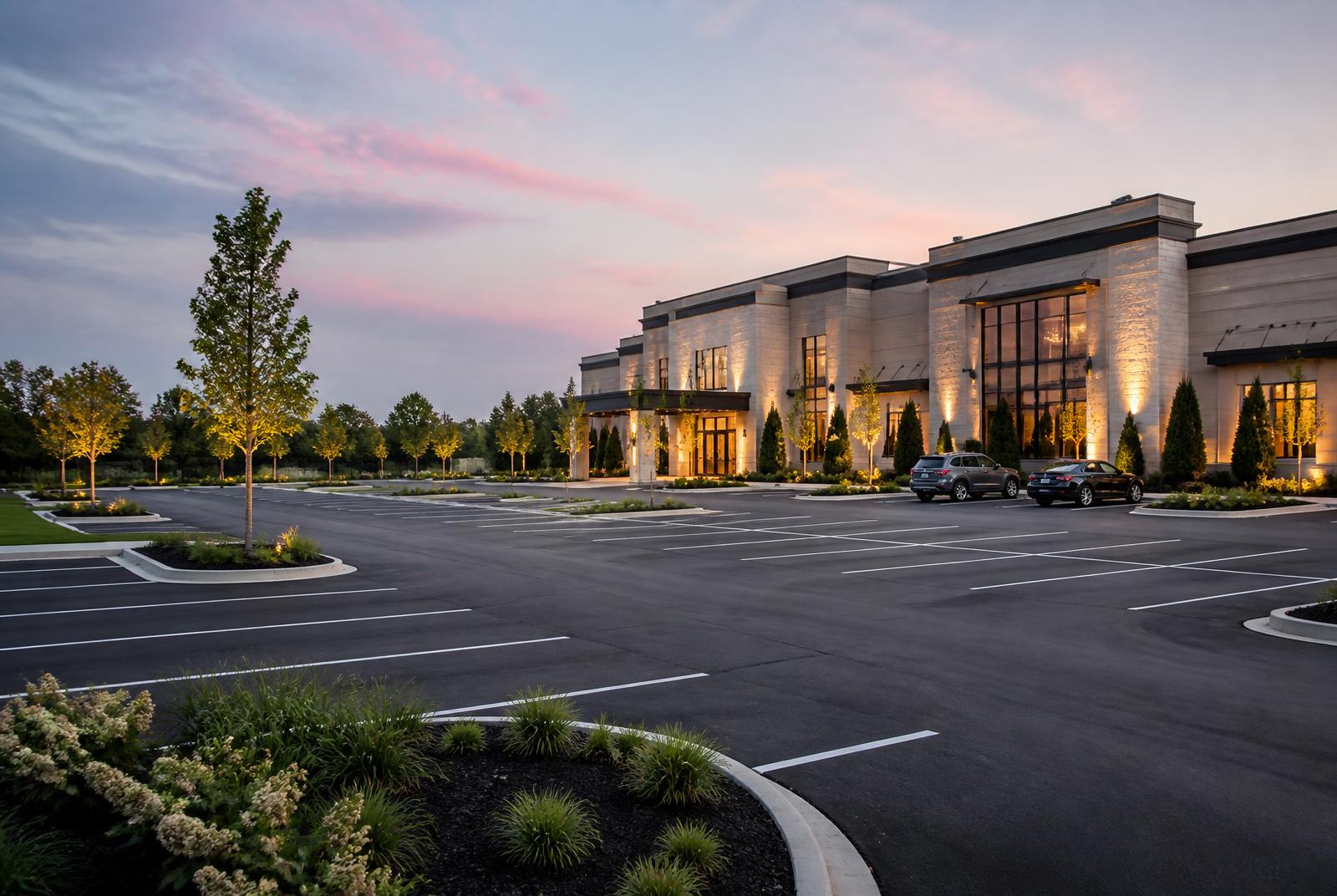 On-site parking at The Oaks Ballroom